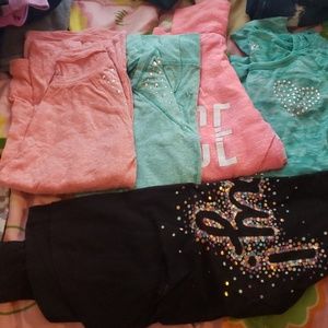 Assortment of girls size 8 long sleeve tops